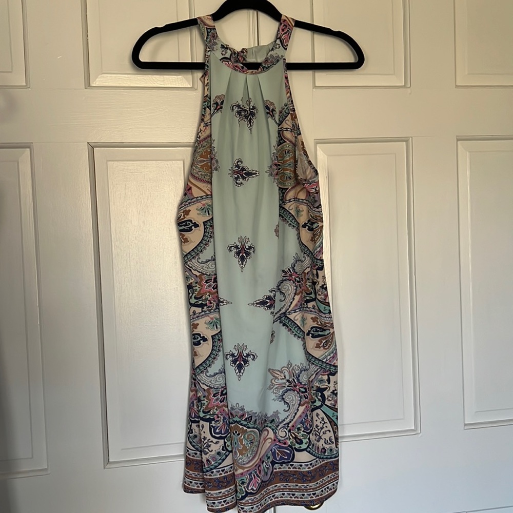 Halter neck paisley dress